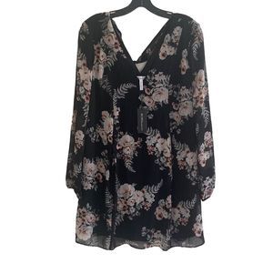 BCBGeneration Long Sleeve Floral Shift Dress Size XS